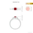 thumbnail image 4 of ANGARA Natural Square Ruby and Princess Diamond Three Stone Ring in 14K White Gold for Women (Size-4mm) | July Birthstone Jewelry for Her | Natural Ruby Rings, 4 of 9