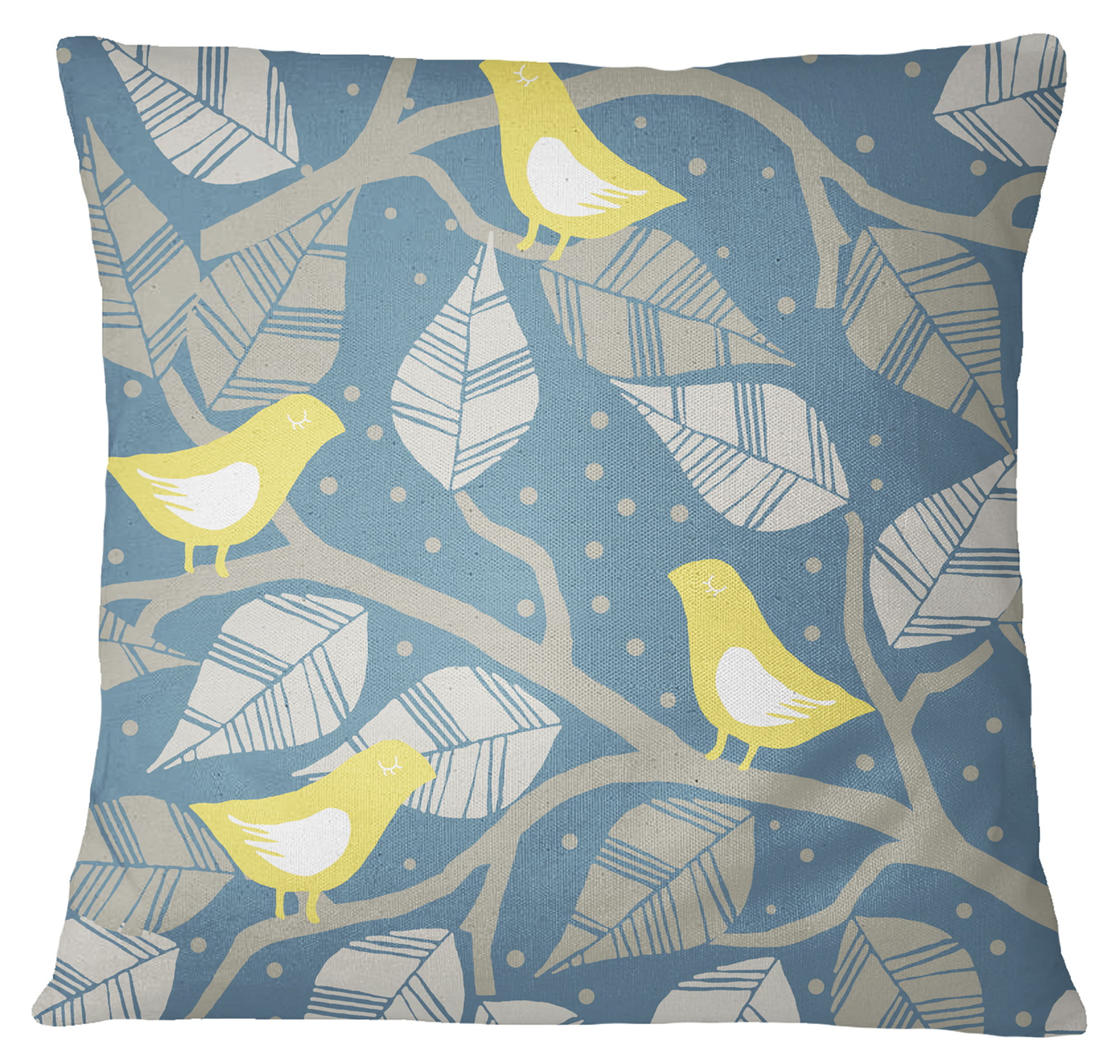 S4Sassy Bird Cage Print Decorative Light Blue Square Cushion Cover Throw