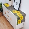 thumbnail image 5 of Table Runner Dresser Scarves 120 Inch Long, Farmhouse Yellow Sunflowers Floral Linen Dining Table Runners Mottled Rustic Wooden Plank Tabletop Scarf for Wedding Holiday Party Kitchen, 5 of 7