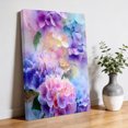 thumbnail image 2 of Canvas Wall Art, Pink Purple Floral Framed Canvas Prints for Bedroom Bathroom, Spring Hydrangea Flower Fantasy Botanical Gallery Wrapped Wall Decor for Home Office, Gifts, 11"x14" Ship Next Day, 2 of 5