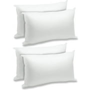 Foamily 4 Pack - 12" x 20" Premium Hypoallergenic Lumbar Stuffer Pillow Inserts Sham Square Form Polyester, Standard / White