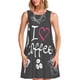 thumbnail image 1 of Easygdp I Love Coffee para Vestido Transpirable de Mujer, Vestido Suelto de Manga Corta con Pliegues y Bolsillos para el Verano, 1 of 7