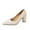 Beige High Heels Shoes, variant on hopeusnice Women's British Style Retro Pointed Toe Pumps Comfortable Thick Heel Lace Up Faux Leather Shoes for Party Wedding Work Black 41