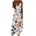 thumbnail image 2 of bnaln Summer Dresses Women Casual Sleeveless Maxi Dress Cute Floral Printed Dresses Oversized V Neck Spaghetti Strap Camis Dress Elegant Prom Party Dresses Wedding Guest Dress, 2 of 5