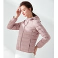 thumbnail image 3 of Wenseny Women’s Casual Zipper Lightweight Down Puffer Coat Hooded Warm Jacket Pink S, 3 of 7