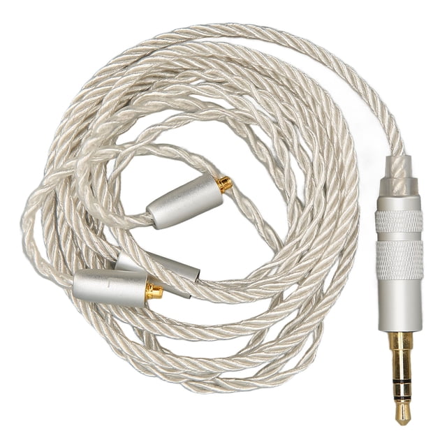 Replacement Earphone Cable Silver Plated Copper HiFi 4 Core MMCX to 3.5mm Sound Jack 3.9ft Upgrade Headphone Wire