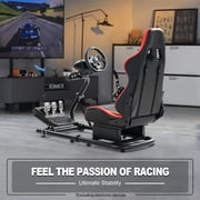Marada Racing Simulator Cockpit with Game Seat Adjustable Fit for Logitech G25 G27 G29 G920 Racing Wheel Stand