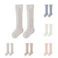 thumbnail image 4 of Xfvqtps Kids Baby Infant Toddler Newborn Thigh Socks Solid Color Ribbed Pattern Long Tube Thickened Comfortable Warm Winter Cotton Socks for 0-5 Years White, 4 of 4