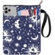 thumbnail image 1 of Funda de libro con diseño de sol y luna, protector de libros de tela lavable con cremallera y bolsillo adicional., 1 of 9