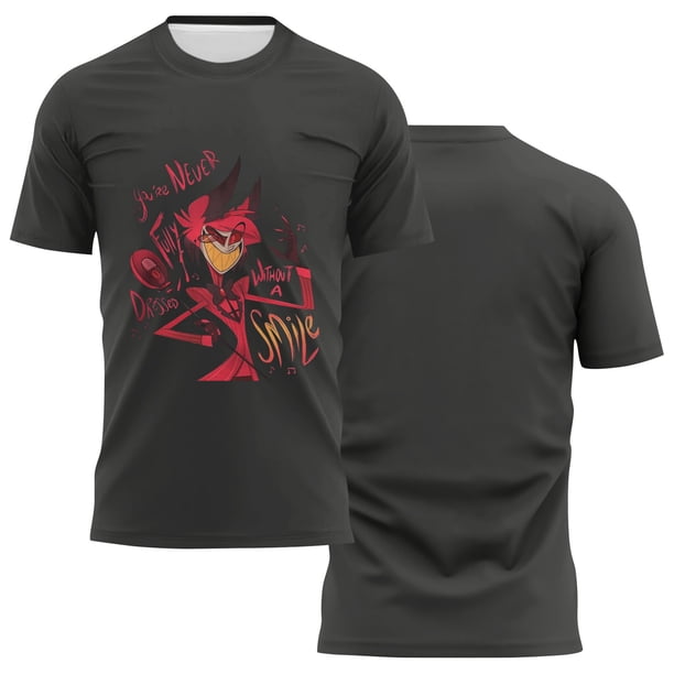 Hazbin Hotel Hombres Camiseta Texto Gráfico Piscina Impresión 3D Calle Casual Manga Corta Impreso Ropa Básica Gris/L