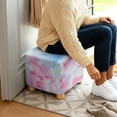 thumbnail image 3 of TSOVTHRID Cherry Blossom Tie Dye Print Ottoman Slipcover Stretch Square Footstool Slipcover Universal Folding Storage Ottoman Covers for Living Room with Elastic Bottom, 3 of 7