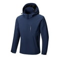 thumbnail image 3 of Mens Outdoor Jackets Big and Tall Hooded Waterproof Windproof Long Sleeve Rain Jackets Sportwear with Pockets for Outdoor Hiking Travel Gifts for Men Dark Blue 5XL, 3 of 7