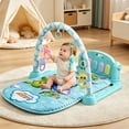 thumbnail image 5 of Fuebueo Baby Gym Kick and Play Piano Gym, Musical Activity Play Mat for Infants, Tummy Time Sensory Development Toy with Hanging Rattles, Blue Shark, 5 of 7