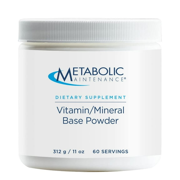 Metabolic Maintenance Vitamin Mineral Base Powder - Iron Free Multivitamin with Active B Vitamins Chelated Minerals (312 Grams, 60 Servings)