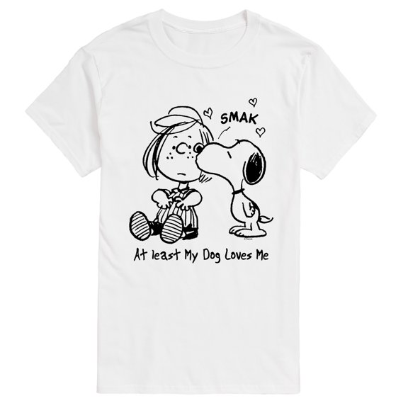Peanuts - At Least My Dog Loves Me Short Sleeve Graphic T-Shirt