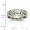 thumbnail image 5 of Titanium Criss-cross Design 6mm Brushed and Polished Band, 5 of 11