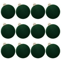 12 Pcs Velvet Christmas Ornaments - 2.36" Flocked Shatterproof Hanging Balls for Xmas Tree, Holiday & Wedding Decor (Vintage Style)