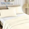 thumbnail image 5 of 700 Thread Count 100% Egyptian Cotton 3-Piece Flat Sheet (1 Flat + 2 Pillow Covers) Size Full XL Color Ivory Solid, 5 of 5