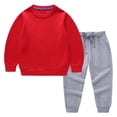 thumbnail image 4 of QQAMB Girls Tracksuit Cute Solid Color Soft Long Sleeve Pullover Top and Pant Sweatpants 2 Piece Sweatsuit, 4 of 8