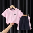 thumbnail image 2 of Jamsmile Toddler Boys Outfit Sets Children Soft Short Sleeve T Shirts Tops + Shorts Casual Two Piece Summer Kids Boys Outfits Sets, 2 of 3