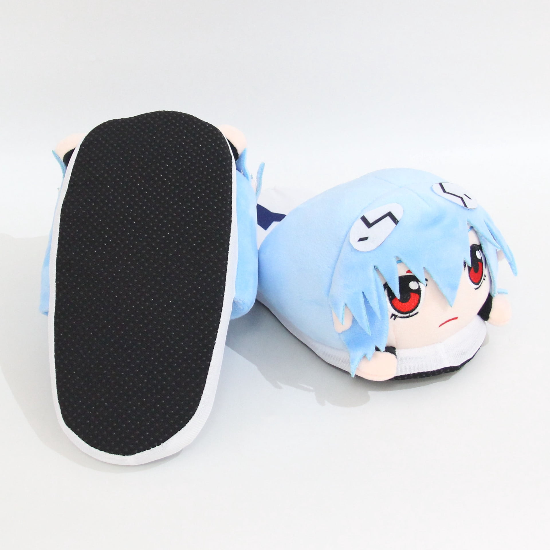 Anime Ayanami Rei Slippers Toys Winter Warm Plush Shoes 11'' Long For Kids Youth Home