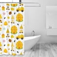 thumbnail image 2 of Shower Curtain, Gnomes Bees Waterproof Fabric Plastic Shower Curtain, Drying Fast Bathroom Curtain with 9 Buttonholes, Ruffle Shower Curtain 60x72in, 2 of 8