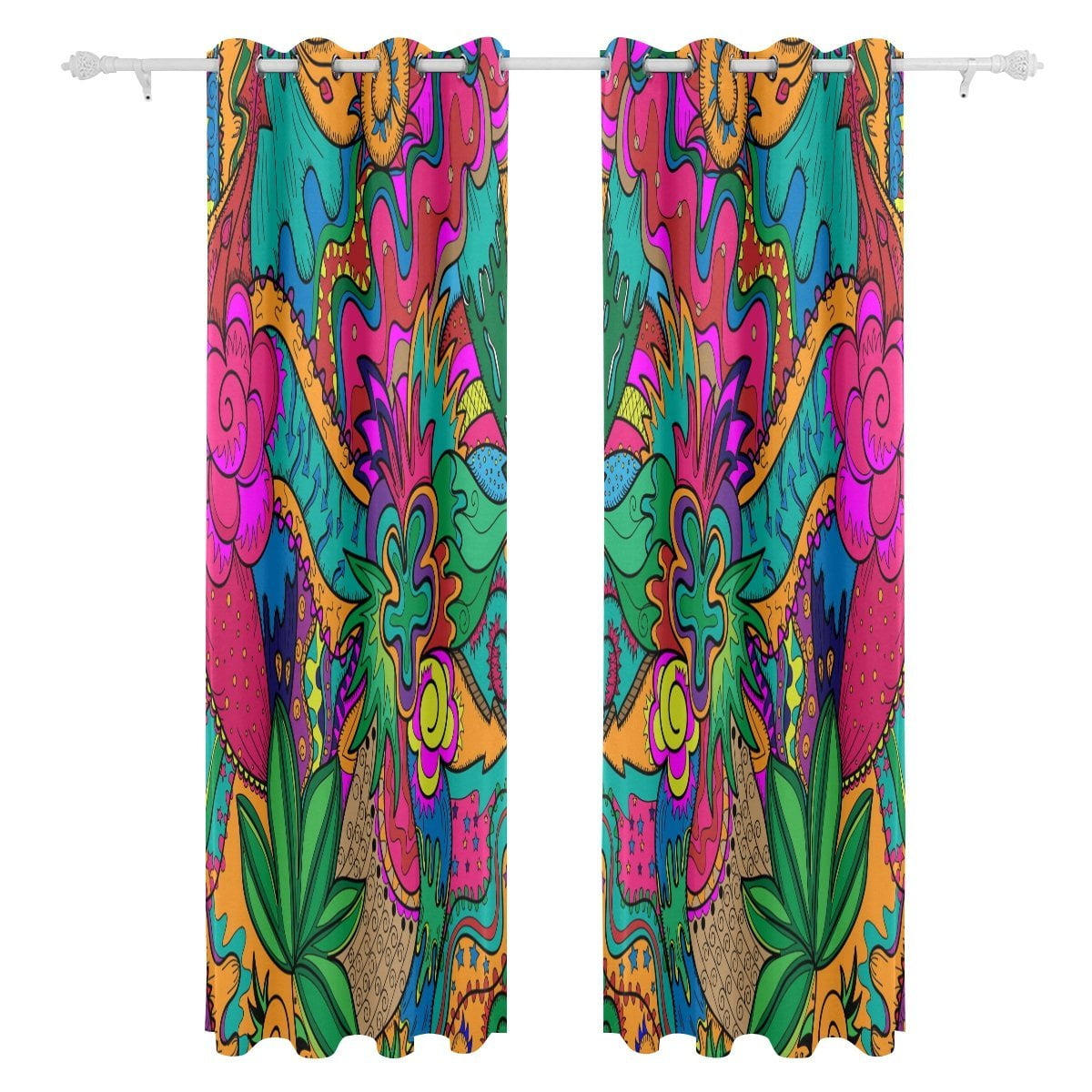 Popcreation Hippie Drawing Likes As Stoner Art Window Curtain Blackout Curtains Darkening Thermal Blind Curtain For Bedroom Living Room 2 Panel 52wx84l Inches Walmart Com Walmart Com