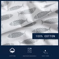 thumbnail image 5 of Nautica Woodblock Fish 100% Cotton Percale 3-Piece Sheet Set, Twin, Grey, 5 of 9