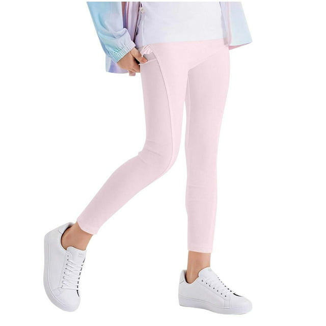 Maean Girls Yoga Leggings High Waist Ruffle Stretchy Athletic Workout Running Activewear Pants