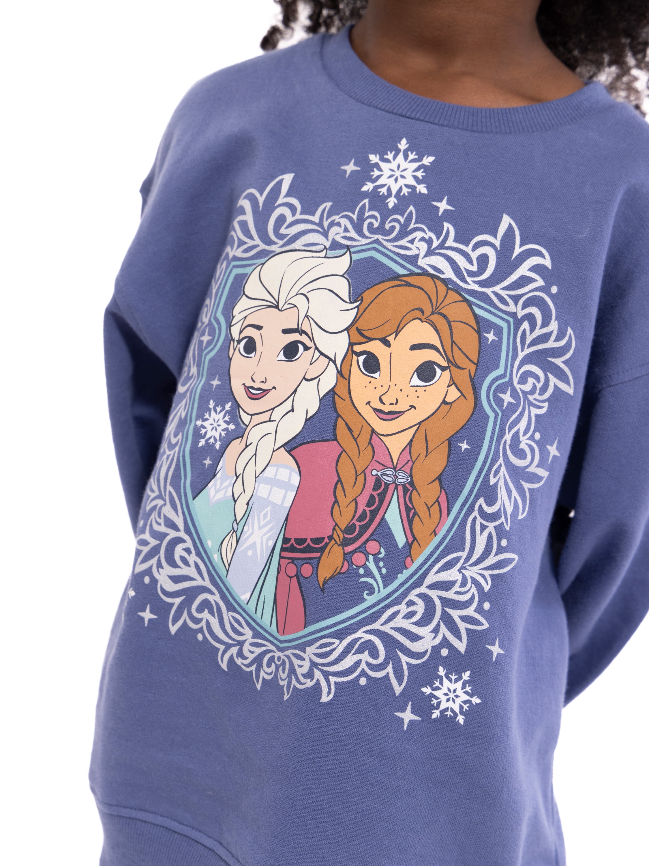 Disney Frozen Toddler Girls Elsa and Anna Graphic Crewneck Sweatshirt and Flare Leggings Set, 2 Piece, Sizes 12M-5T