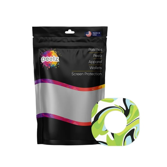 Peelz Green Flow Patch Tape Designed for The DEXCOM G7 and Stelo,Secure Your Dexcom G7 Sensor or Stelo Sensor 4-Pack (Set of 4 Patches)