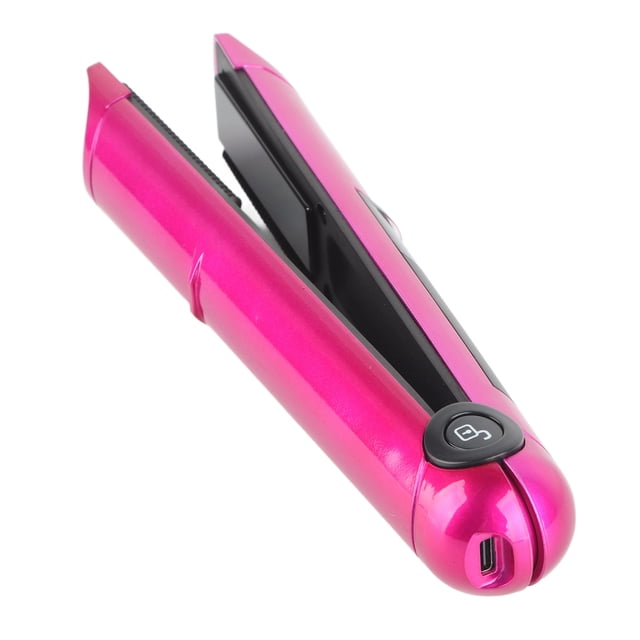 Hair Straightener Rose Red Rechargeable Hair Straightener Fashionable LED Display for Girls Hair Styling Tool