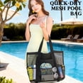 thumbnail image 2 of Mesh Beach Bag, Extra Large Beach Tote with Zipper Pocket Pool Bag for Cruise/Swim/Vacation Essentials, 2 of 8