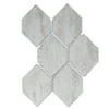 Abolos- Nature Honeycomb 3.5" x 5.13" Glass Subway Tile in White/Gray (2.6sqft / 5pc Box)
