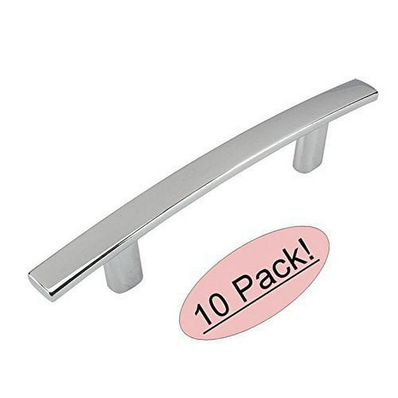 Cosmas 2363-3CH Polished Chrome Subtle Arch Cabinet Hardware Handle Pull - 3" Hole Centers - 10 Pack
