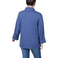 thumbnail image 3 of Petite Long Sleeve Shawl Collar Top With Pockets, 3 of 3
