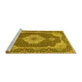 thumbnail image 2 of Ahgly Company Machine Washable Indoor Square Medallion Yellow Traditional Area Rugs, 3' Square, 2 of 4