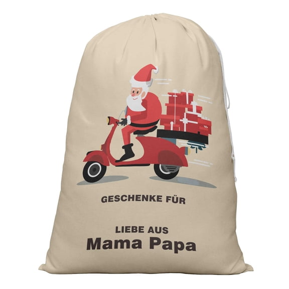 Printtoo Large Drawstring Canvas Bag Christmas Sack Bags Santa Gift Sack Custom Party Favor 2 Pcs 27x20 Inch