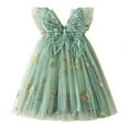 thumbnail image 4 of Vdoaml Toddlers Flutter Sleeve Tulle Tutu Dress Baby Girls Butterfly Embroidery Flowy Skirt Kids Cute Summer Dresses 12-18 Months Green, 4 of 4
