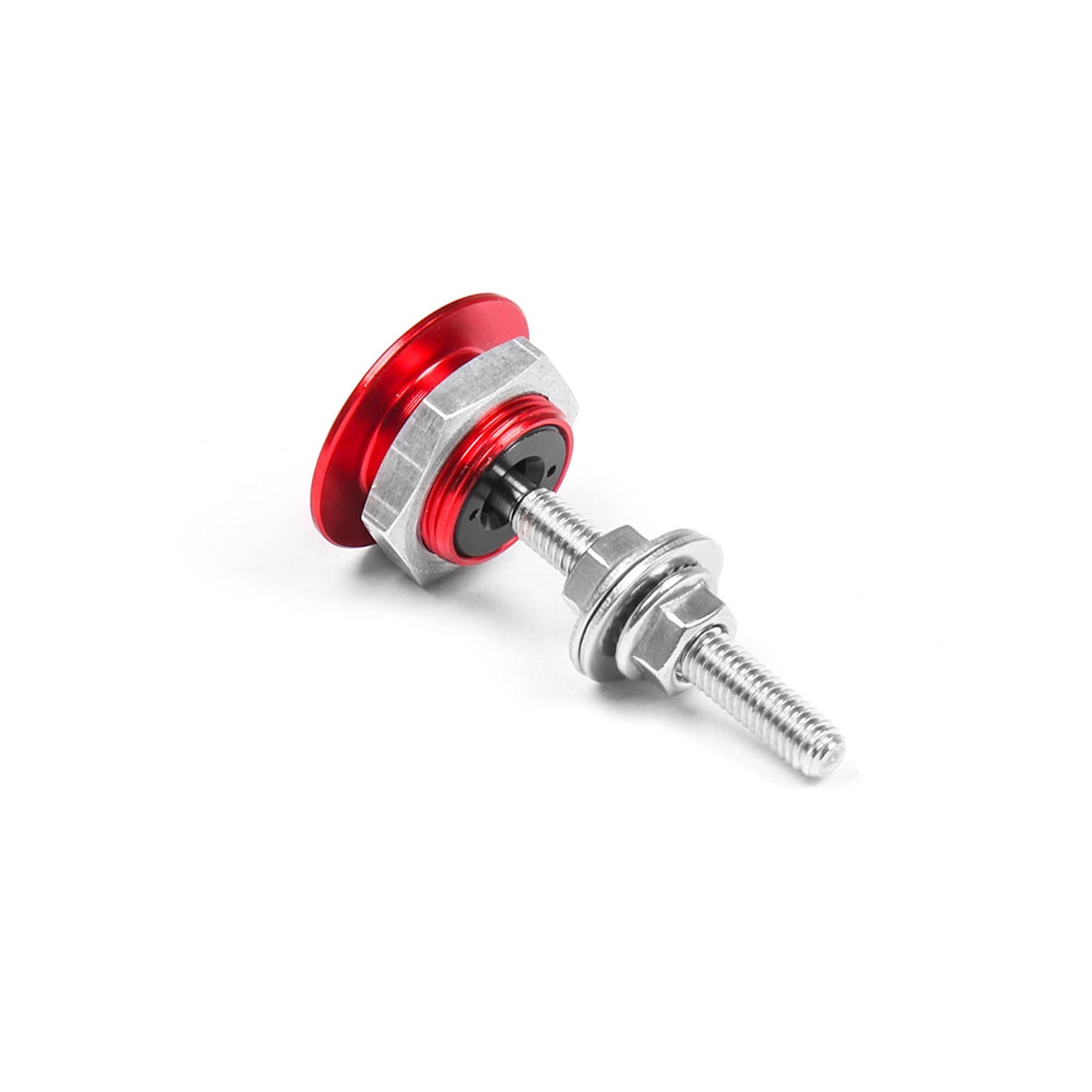 NAVOROGE 2pcs Push Button Quick Release Hood Pins Bonnet Lock Clip Latch Bumper Universal-Red