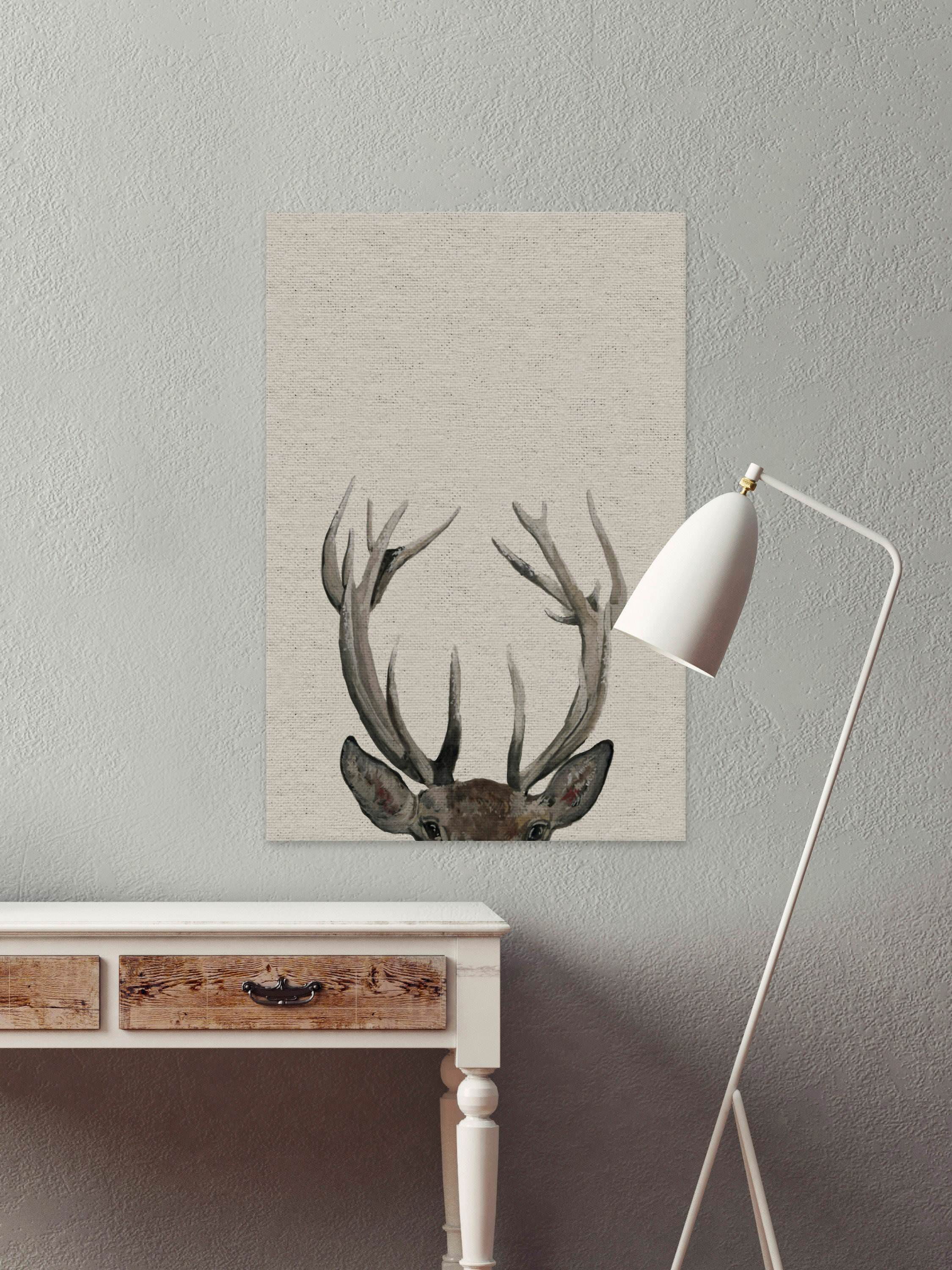 The Antler Painting Print on Wrapped Canvas