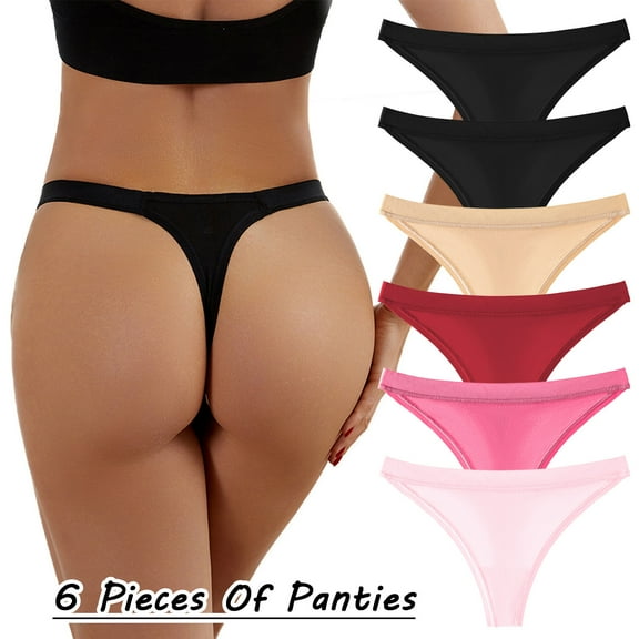 Gubotare Women Panties Thong Womens Underpants Comfort Low Rise Soft T Back G String Panties Panties,PK2 L
