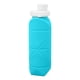 thumbnail image 1 of Botella de agua plegable de 600 ml, de silicona de grado alimenticio, a prueba de fugas, ligera, para gimnasio, camping, deportes, color verde azulado., 1 of 14