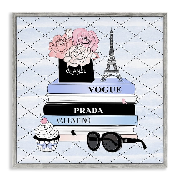 Stupell Industries Art Deco Glam Parisian Patterned Gray Framed Giclee Art, 12 x 12, by Martina Pavlova