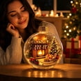 thumbnail image 4 of Christmas Light Up Crystal Clear Ornament Balls - Magic Winter World Scene, 3.15" Xmas Tree Hanging Decor with Warm Light, Reusable Sturdy Decor for Xmas Tree Home Mantel Window Festive Party, 4 of 6