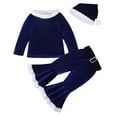 thumbnail image 3 of Jamsmile Toddler Girls Outfits Sets Christmas Long Sleeve Tops Flare Pants With Hats 3PCS Santa Claus Kids Baby Girls Sets, 3 of 9