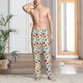 thumbnail image 5 of Uemuo Colorful Dinosaurs Pattern Men's Wide Leg Palazzo Lounge Pants with Pockets Light Weight Loose Comfy Casual Pajama Pants-Large, 5 of 9
