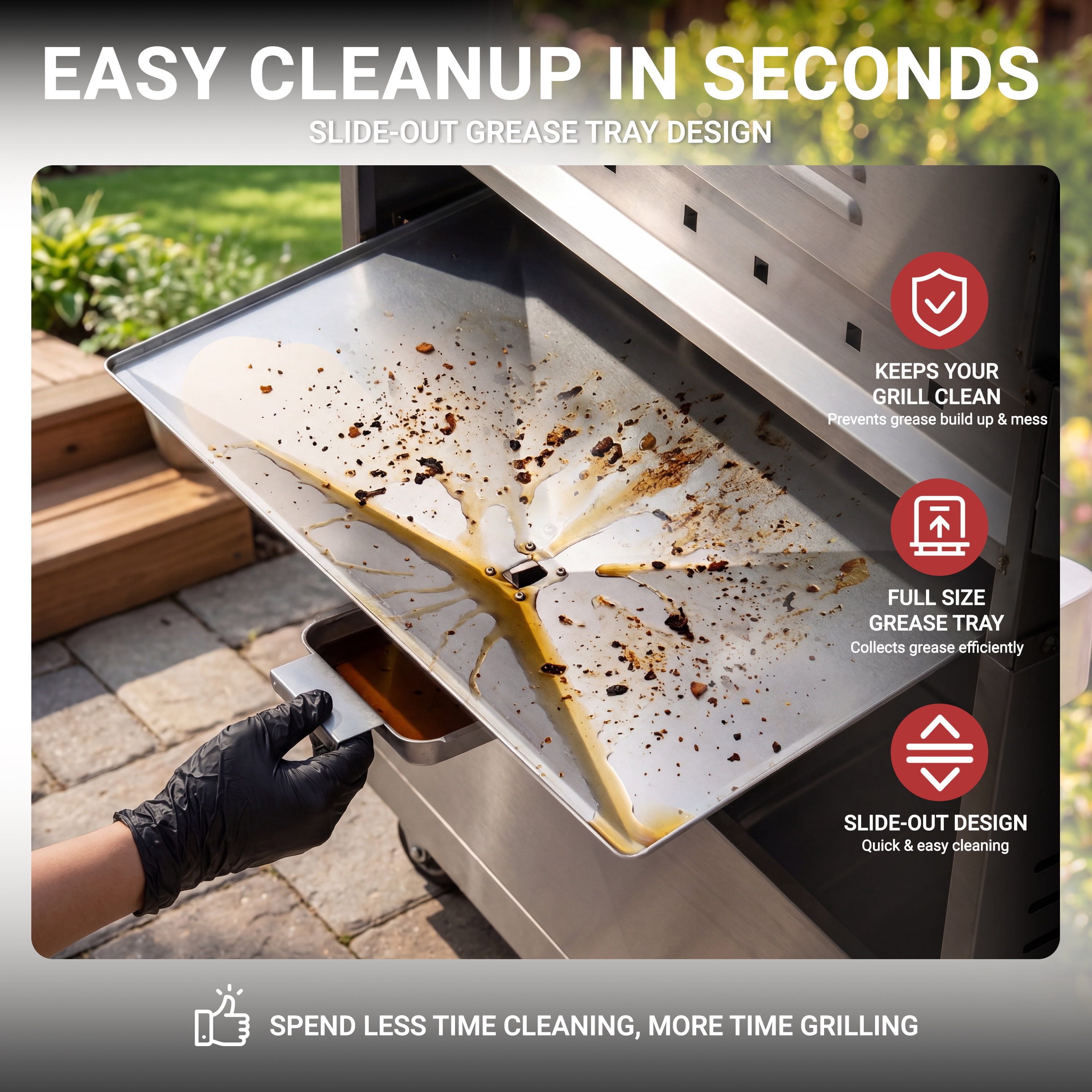 4-Burner Gas Grill and Griddle Combo with Side Burner, 50,000 BTU Propane BBQ Grill with Porcelain-Enameled Cast Iron Grates, Built-in Thermometer, Ideal for Patio Camping Outdoor Cooking