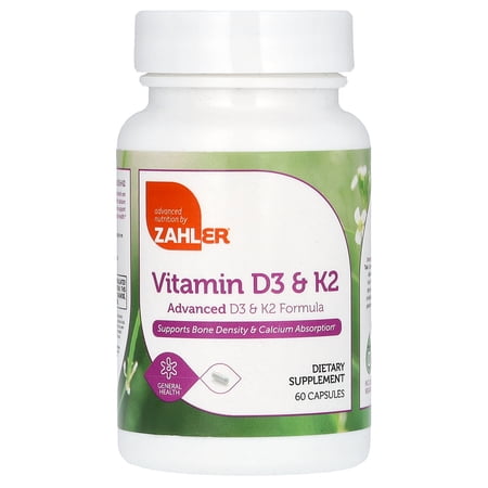 Zahler Vitamin D3 & K2  60 Capsules