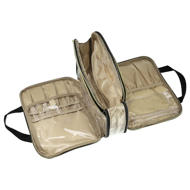 Neceser de viaje Unique Bargains Organizador de maquillaje negro 30x22.5x10cm